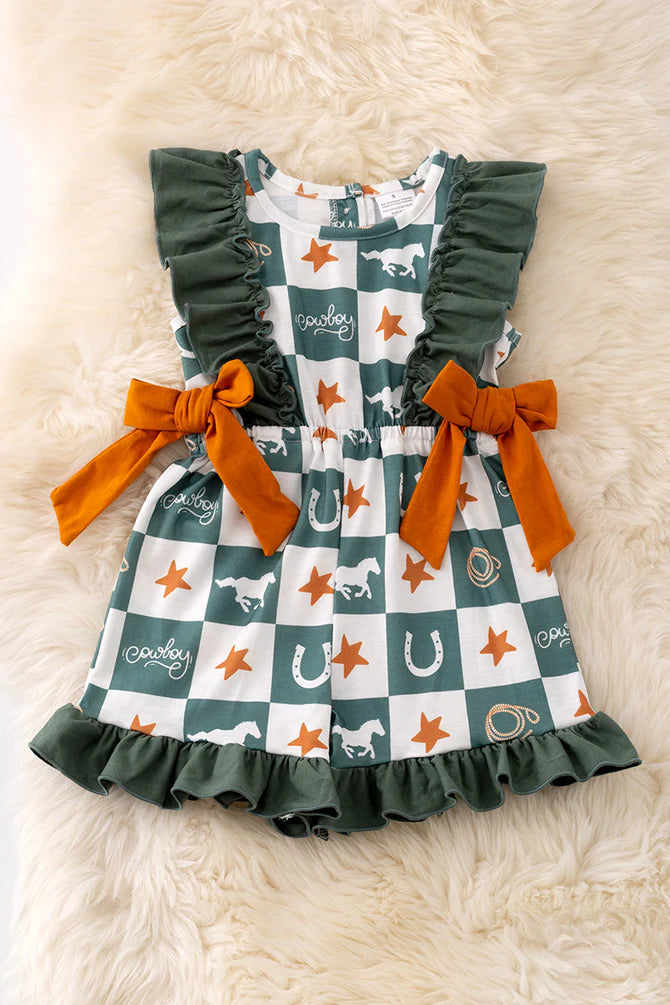 Checkered Mustang Romper