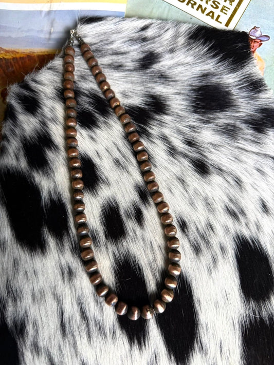 8mm Copper Pearl 18" Necklace