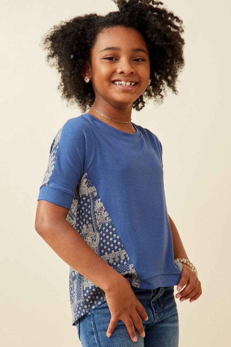 Girls Blue Bandana Top