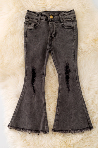 Black Distressed Denim