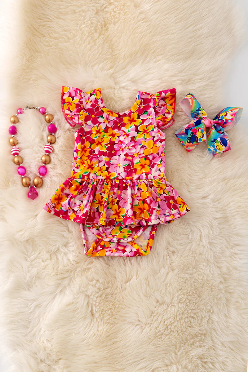 Floral Peplum Bodysuit