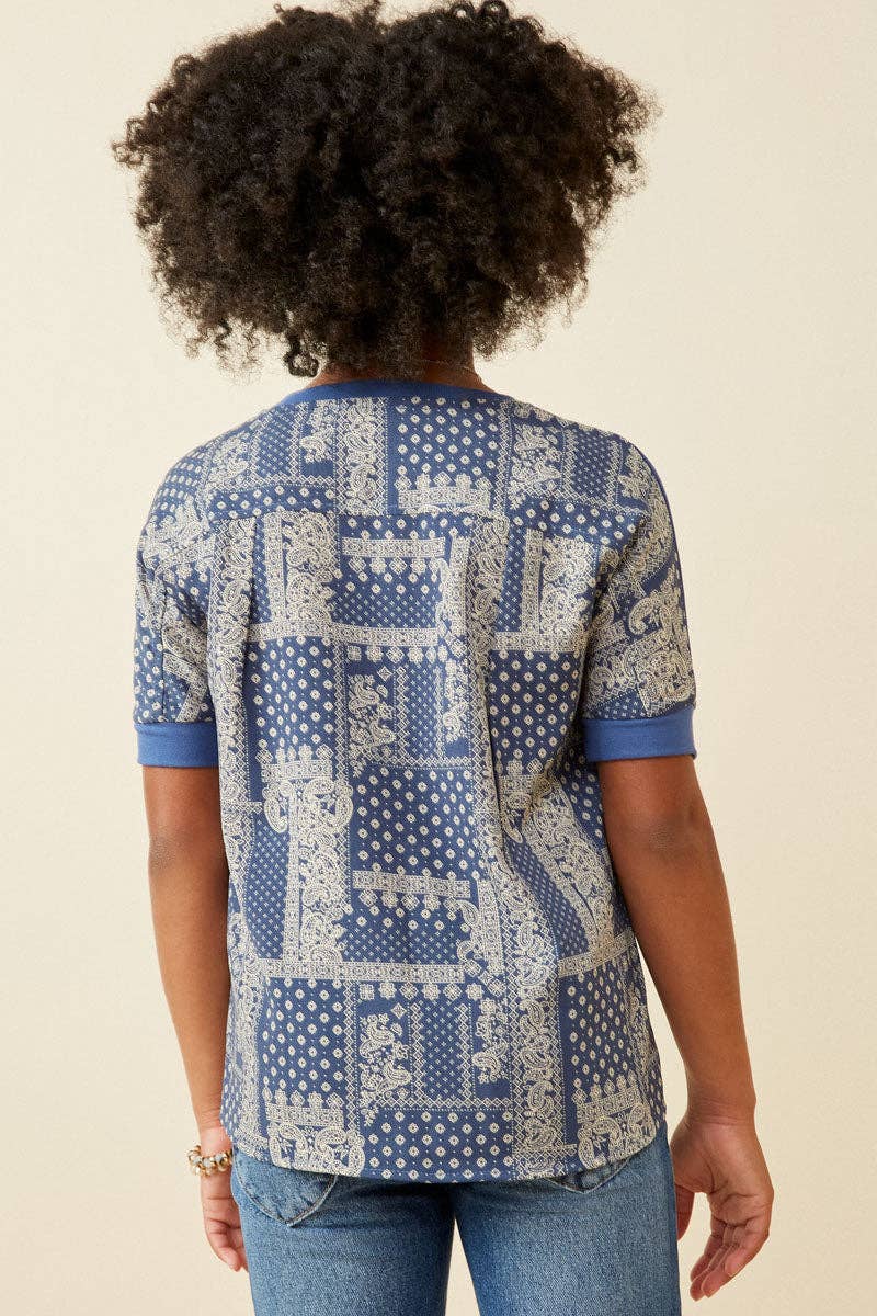 Girls Blue Bandana Top