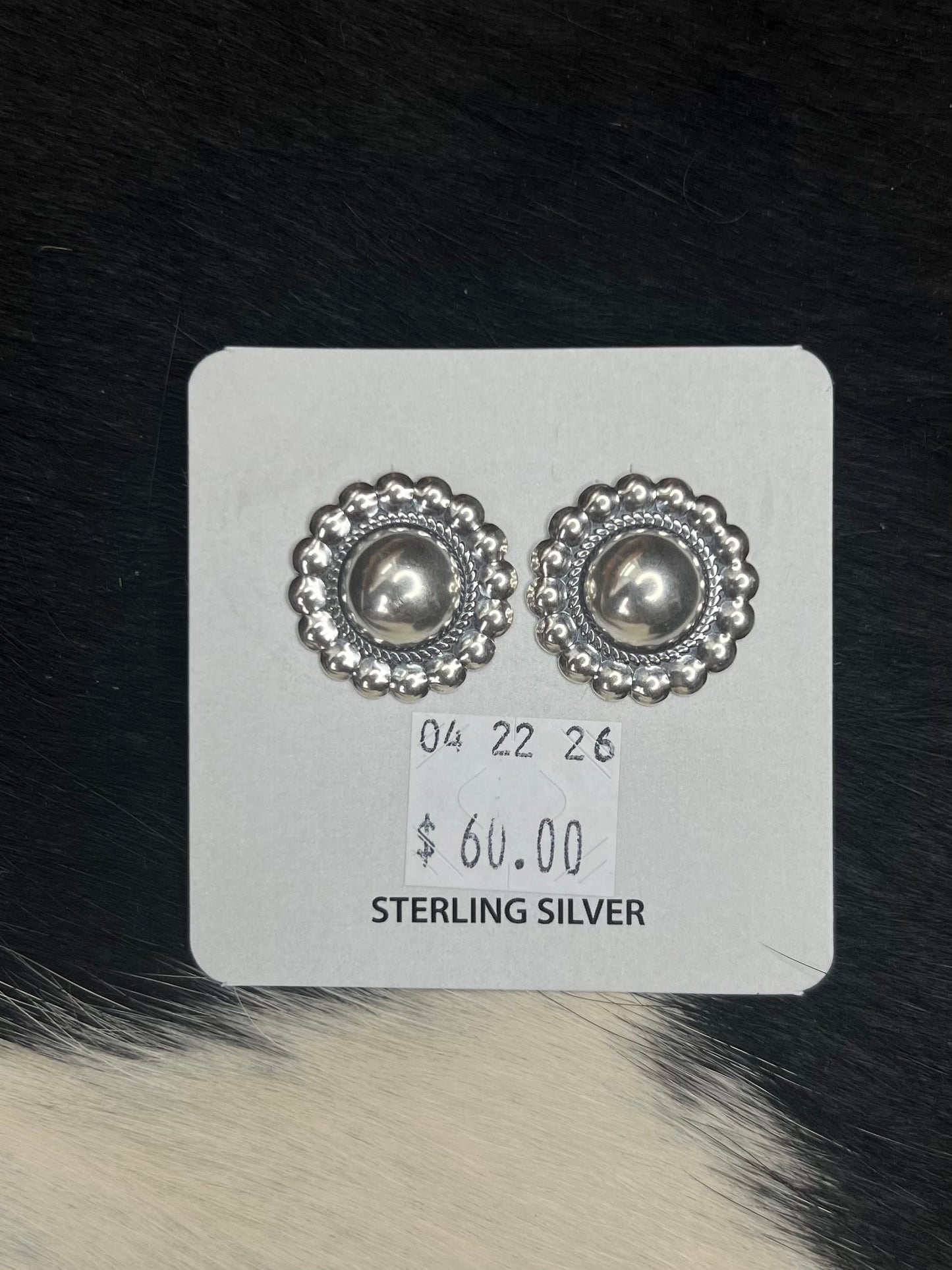 Sterling Silver Concho Dome Earrings