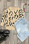 Leopard Frayed Hem Sweater