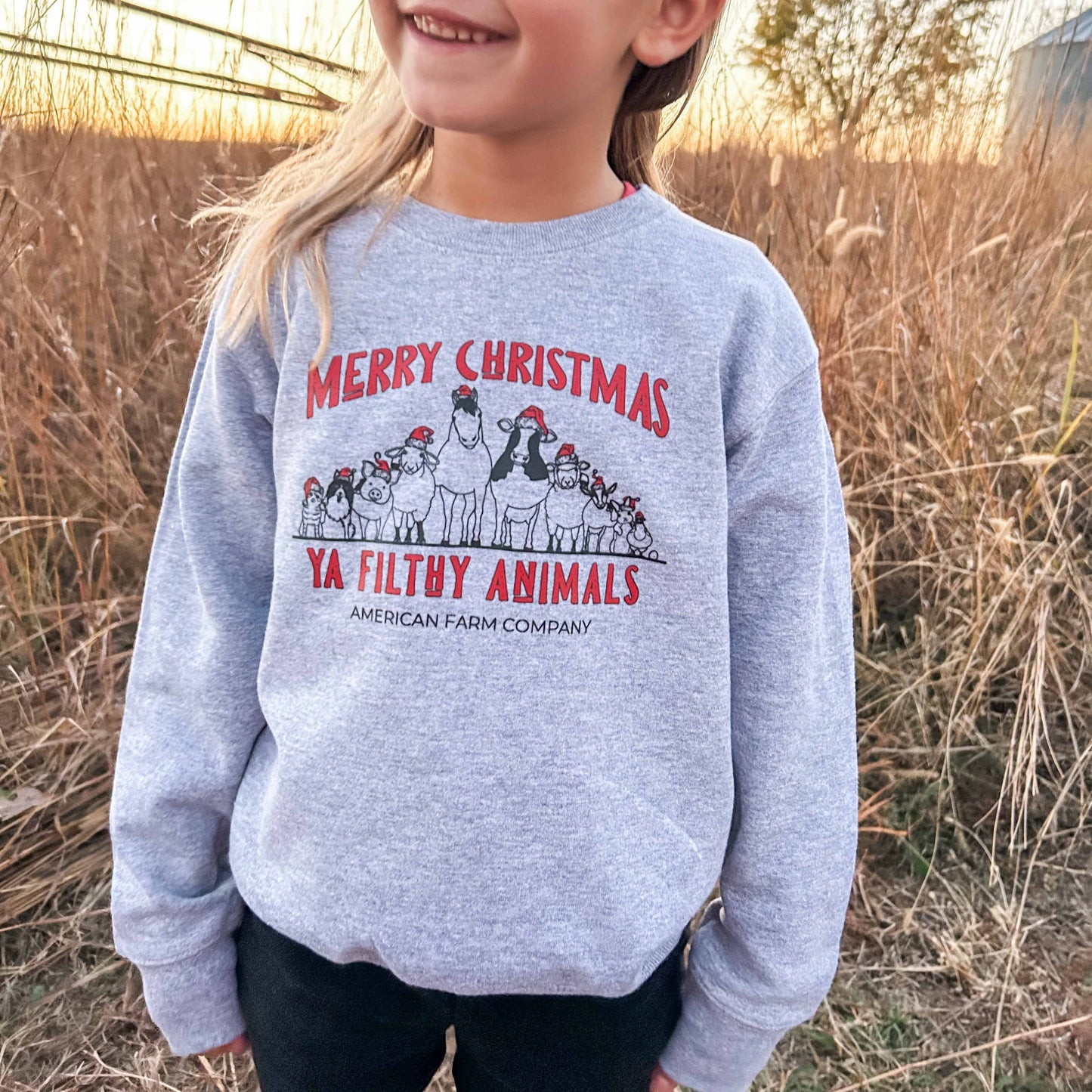 Merry Christmas Ya Filthy Animals Crew Toddler/Youth Crewneck