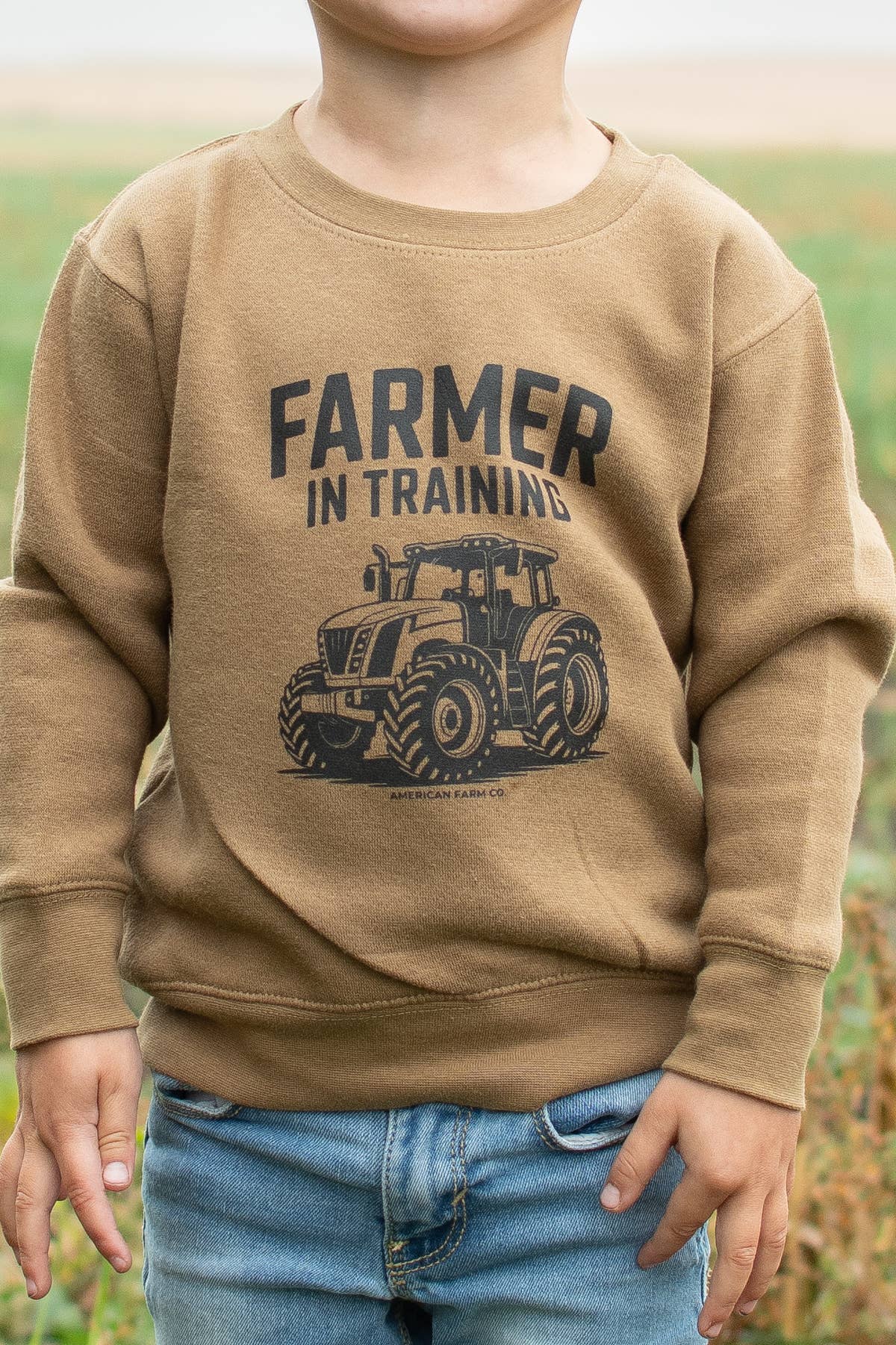 'Farmer in Training’ Toddler Brown Crewneck
