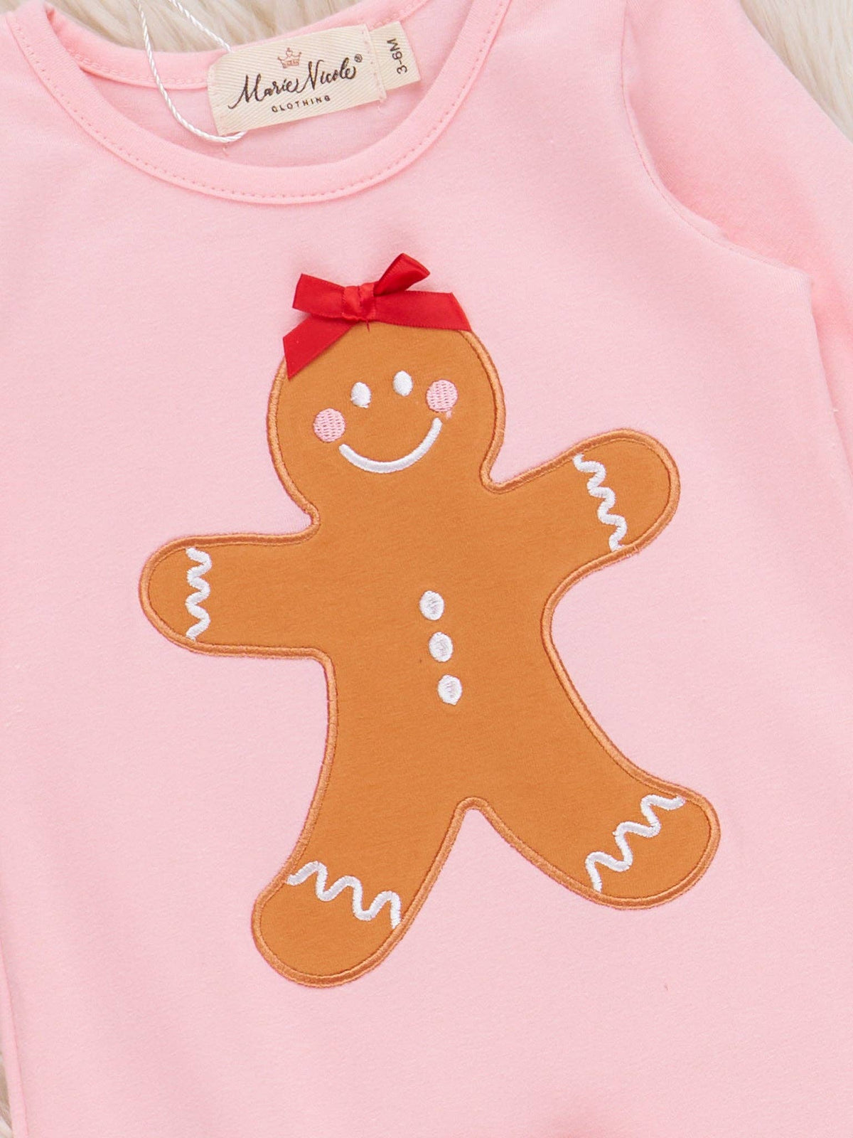 Gingerbread Embroidered Ruffle Romper